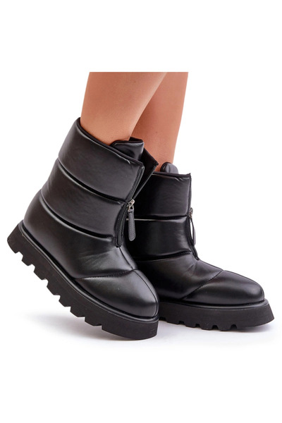 BOTO Cizme de iarna din piele neagră Resisia 38