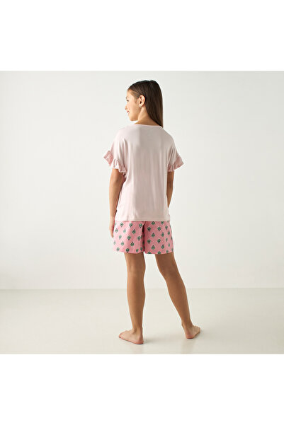 Juniors Printed T-Shirt and Shorts Set