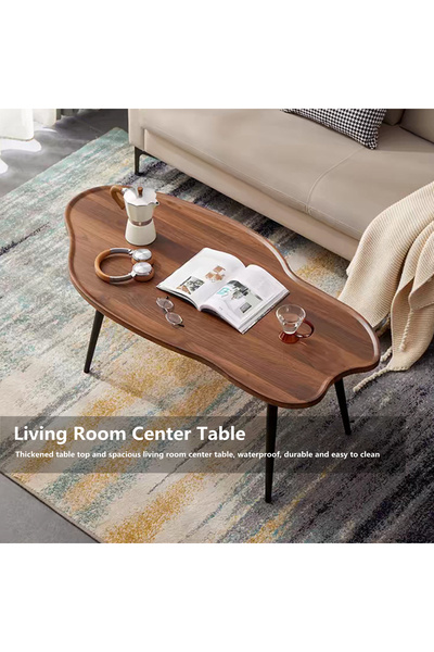 HXDream Coffee Table,Modern Central Table,suitable for living room, balcony, garden(Walnut color)