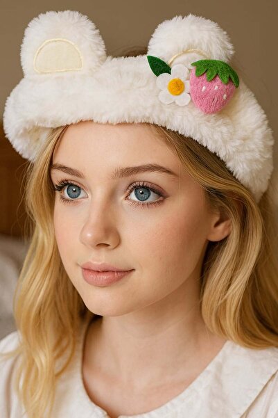 TAKIŞTIR White Color Strawberry Figured Plush Hair Band