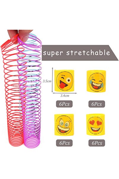 fitto ينابيع إيموجي سلينكي صغيرة (عبوة من ٢٤ قطعة) - حشوات أكياس الحفلات ومكا...