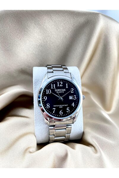 Samstar SMSTR22 Rakamlı Takvimli Klasıik Metal Erkek Kol Saati