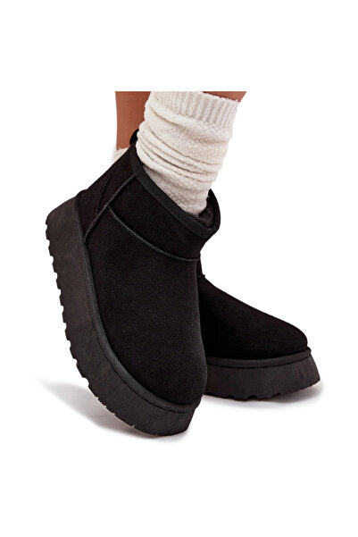 BOTO Cizme De Zăpadă Femei Pe Platformă Izolate Cu Blană Negre Vesirae 40