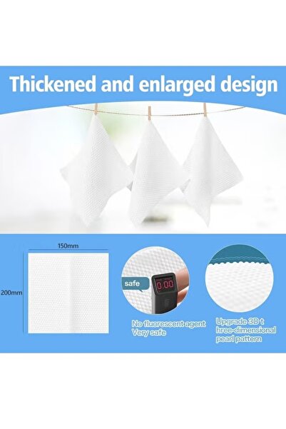 HanRou Face Towels,Disposable Face Towelette,Makeup Remover Dry Wipes, Soft & Skin Friendly Face,2 Pack