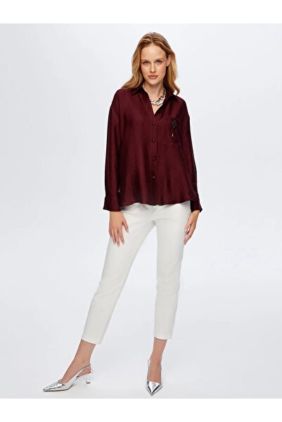 Faik Sönmez Metal Aksesuarlı Kendinden Dokulu Gömlek GML016-26K