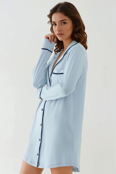 Hiccup Extra Soft Shirt Collar Mini Comfortable Nightgown