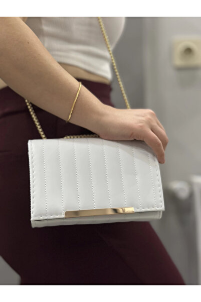 KAZAX Geantă din piele albă Cessi