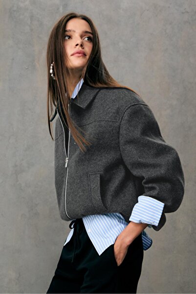 Stradivarius Yumuşak Dokulu Bomber Ceket