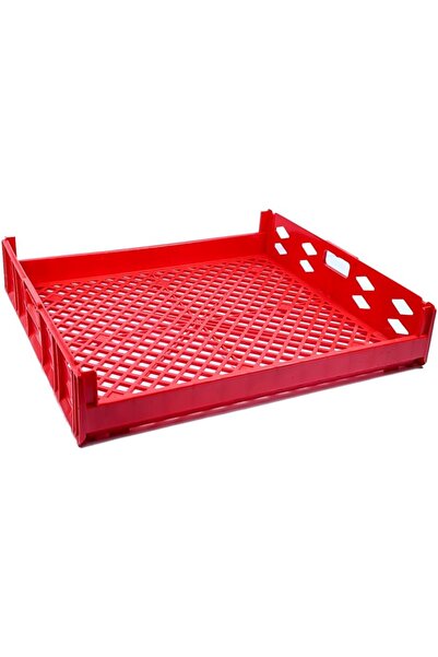 Ethic Solutions صندوق بلاستيكي للتحميص 750×650×150 مم 73 لترًا أحمر شديد التحمل