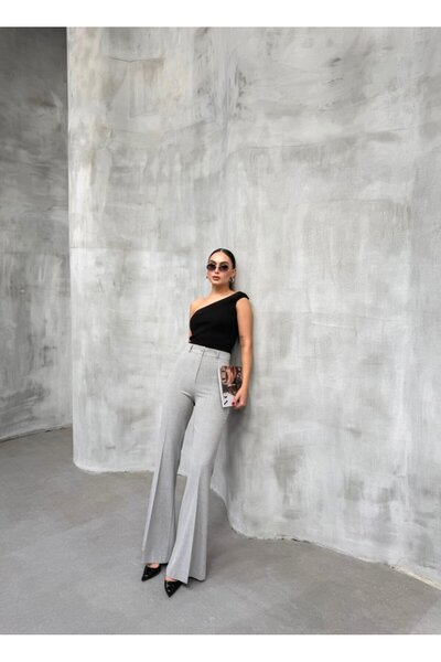 Wear Up    230 Gr Poly Viscose Full Lycra Flared Trousers