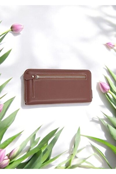 HASSION women's wallet, genuine leather, B02, light brown