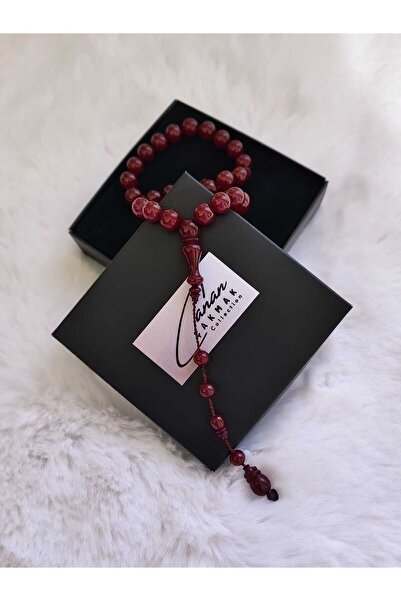 CANAN ÇAKMAK Sphere Cut Burgundy Crimped Amber Prayer Beads
