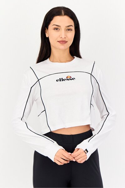 Ellesse Women Sportswear Fit Long Sleeve Outdoor Crop T-Shirt, White