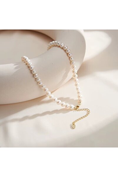 delis Lantisor argint 925, JW1708, model choker cu perle, placat cu aur