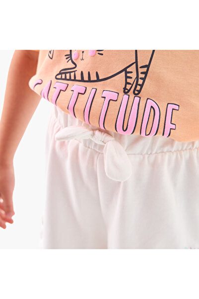 Juniors Butterfly Shorts with Ruffle Hem and Drawstring Closure