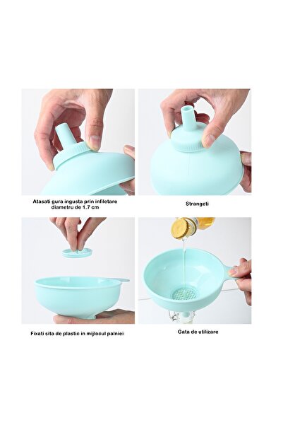 Flippy Πλαστικό χωνί Flippy 3 σε 1, δύο μεγέθη στόμιου, διάμετρος 5,4 cm, 11,5 x 16,7 cm, μπλε