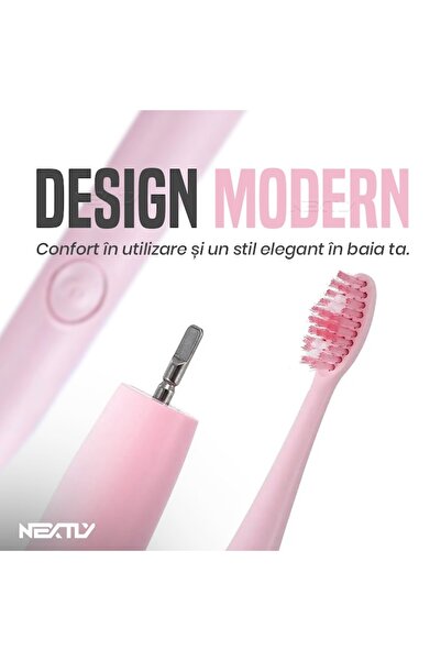 NEXTLY V-806 Sonic MagiBrush - Pink, 3 Modes, 2 Heads, USB, 38,000 OPM, IPX7 Waterproof