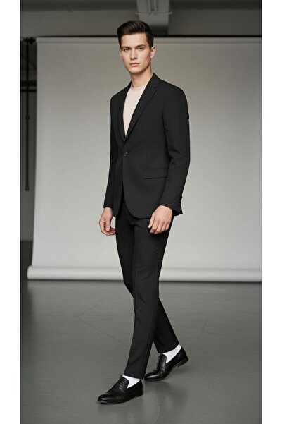 Plus Scorpion Erkek Tek Düğme Slim Fit Takım Elbise - Şık Ofis ve Davet Kombini