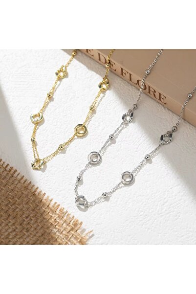 delis Αλυσίδα από ασήμι 925, JW1740, γεωμετρικό σχέδιο, επιχρυσωμένη