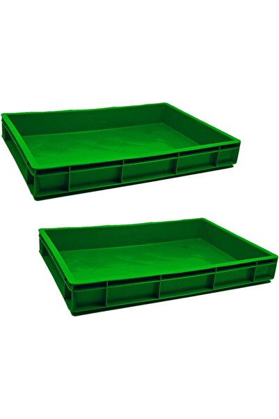 Ethic Solutions Plastic Catering Crate Box 600×400×80mm 34L Heavy Duty Green