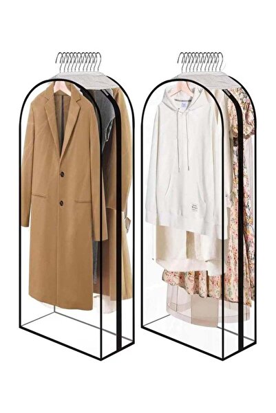 Saharaz 2 Pack Garment Bags,130X60X25cm,Plastic Garment Storage Protector for Closet Storage Hanging Clothes