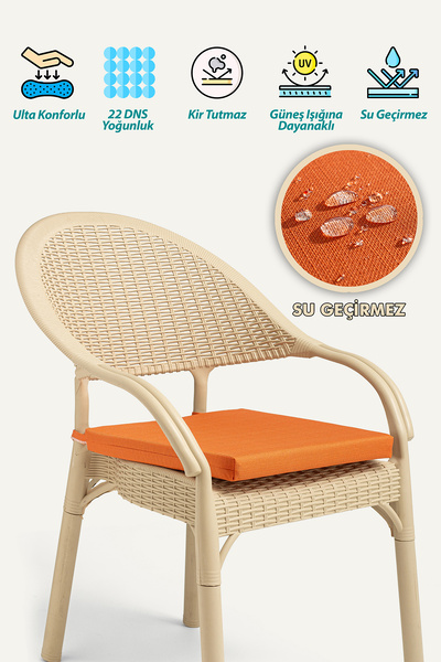 Go Veform Su Geçirmez Sandalye Minderi Fermuarlı Bağcıklı 22 dns Sünger