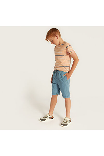 Juniors Solid Shorts with Drawstring Closure