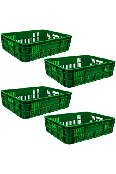 Ethic Solutions 4pcs Bakery Crate BC594517 Stackable Storage Box 590×450×170mm Green