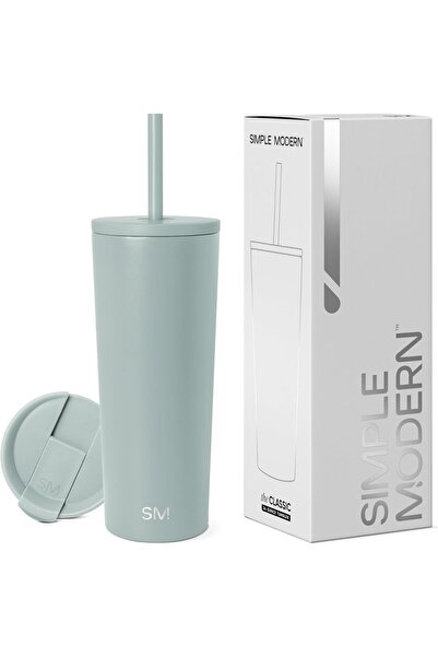 Generic كوب بسيط وعصري من الفولاذ المقاوم للصدأ سعة 24 أونصة (زجاج 1.0 درجة م...