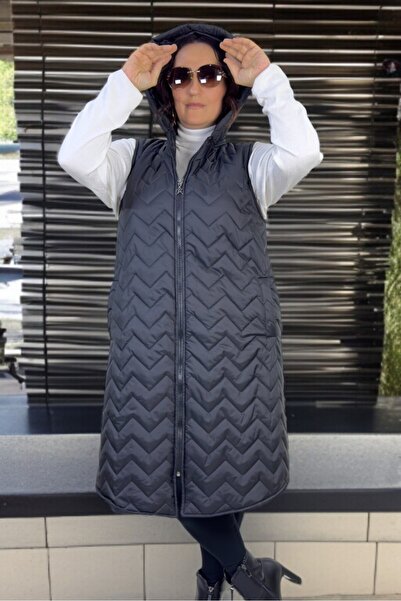 yagmurberen Hooded Pocketed Lined Medium Size Papitone Large Size Inflatable Vest