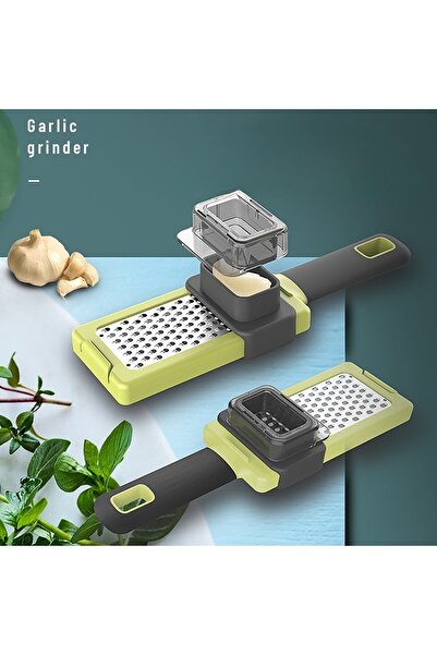 Flippy Multifunctional Grater, Flippy, for Garlic, Cheese, 20.3 x 5.8 x 3.3 cm, Green/Grey