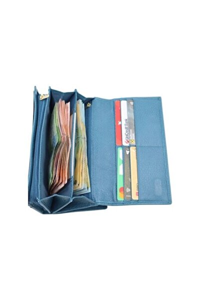 HASSION Women's Genuine Leather Wallet A05, Light Blue