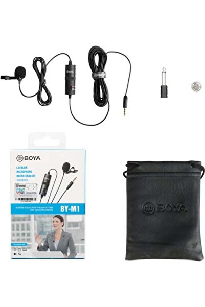 BOYA ميكروفون مكثف لافاليير 3.5 مم من باي إم 1 مع واقي للرياح للهواتف الذكية،...