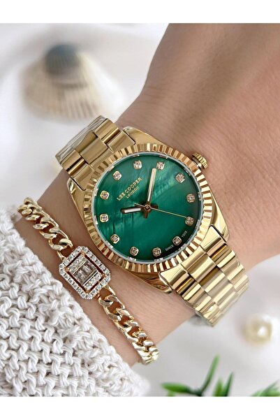 Lee Cooper Women's Wristwatch with Steel Strap 3 Atm Water Resistant Vs.Blkt.0646