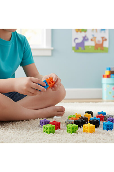 zola Set of 160 3D building blocks, 2x2x2 cm, for developing creativity and imagination
