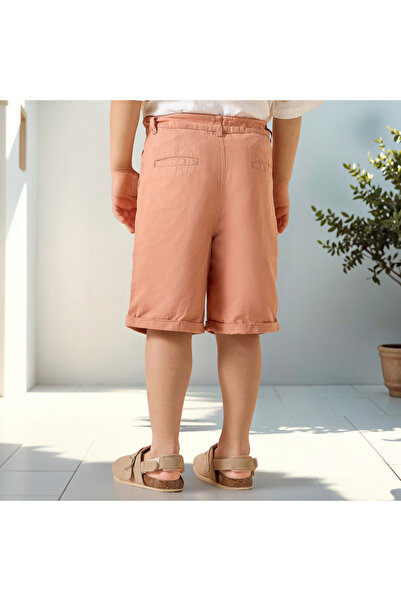 Juniors Solid Shorts with Button Closure and Pockets