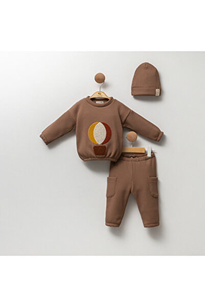 Cassiope Soft Textured Embossed Patterned Balloon Embroidered Baby Boy Double Set