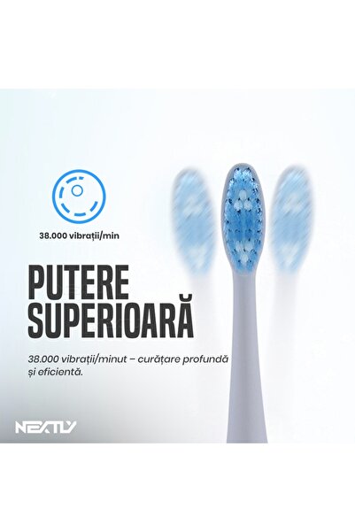 NEXTLY Sonic Dual-Head Electric Toothbrush with 3 Modes & Wireless Charging, White-Pink