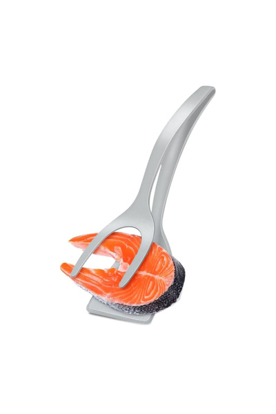 NEXTLY 2-in-1 Ergonomic High-Heat Resistant Food Turner & Lifter, Gray, Dishwasher Safe