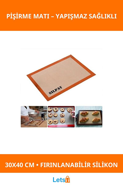 Letsii سجادة طهي سيليكون مقاومة للحريق وغير قابلة للالتصاق مقاس 30x40 سم