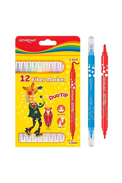 KEYROAD Markere colorate lavabile Duo KR971414, 2 vârfuri, 12 culori, 2-4 mm,...