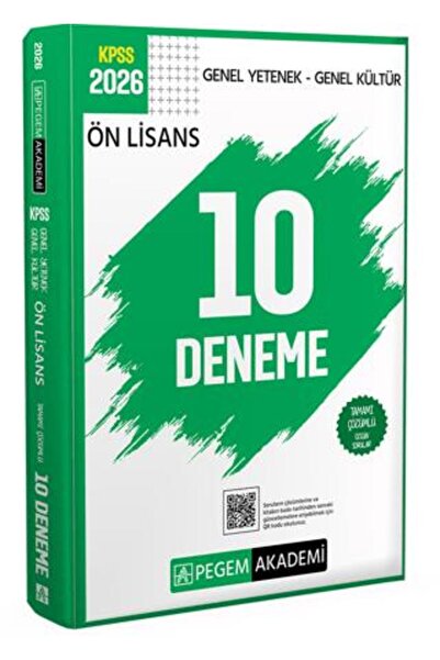 Pegem Akademi Yayıncılık Kpss Lisans Gy Gk Ön Tamamı Çözümlü 10 Deneme 2026