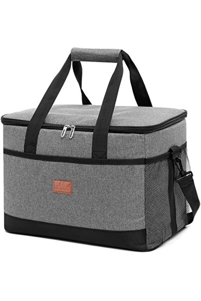 KEPTFIT حقيبة غداء معزولة وقابلة للطي، سعة 15 لترًا، رمادية اللون