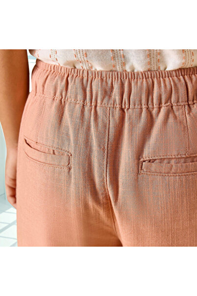 ELIGO Solid Woven Shorts with Pockets and Drawstring Closure