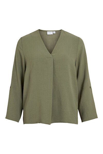VILA Oberteil mit 3/4-Ärmeln VIJOSA V-Ausschnitt
