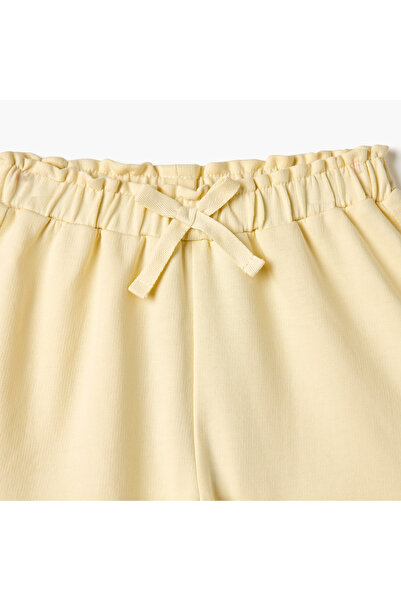 Juniors Butterfly Print Shorts with Ruffle and Drawstring Closure