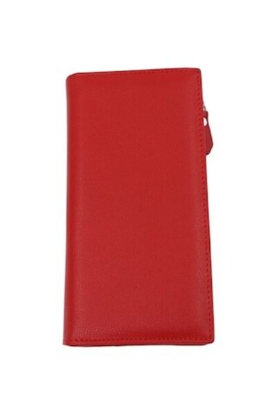 HASSION Women's Wallet Genuine Leather B01, Orange Red