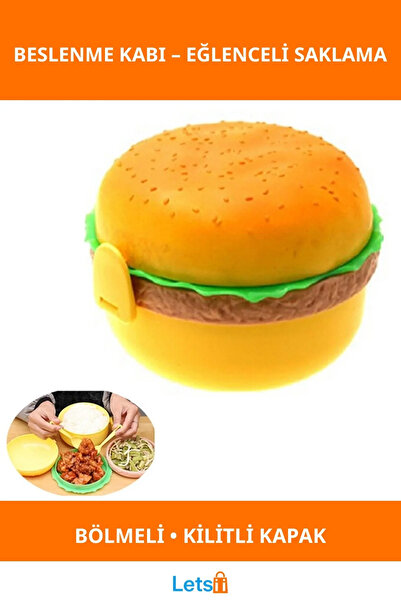 Letsii حاوية تخزين الطعام بتصميم الهامبرغر