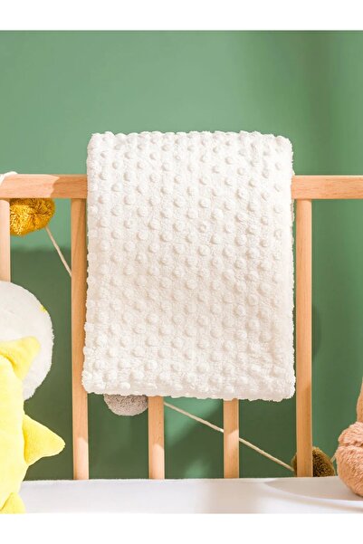 LC Waikiki Lcw Baby Ecru Duma's Baby Girl Blanket with Bud Pattern 90X110 cm