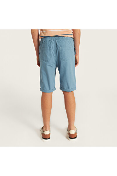 Juniors Solid Shorts with Drawstring Closure